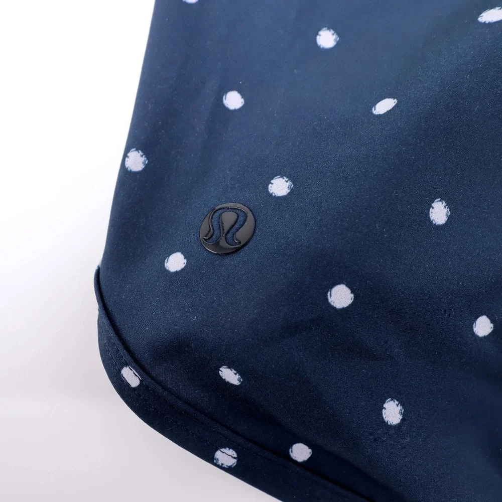 Lululemon Polka Dot Board Shorts Navy Blue Drawstring Swim Trunks Mens‎ 36